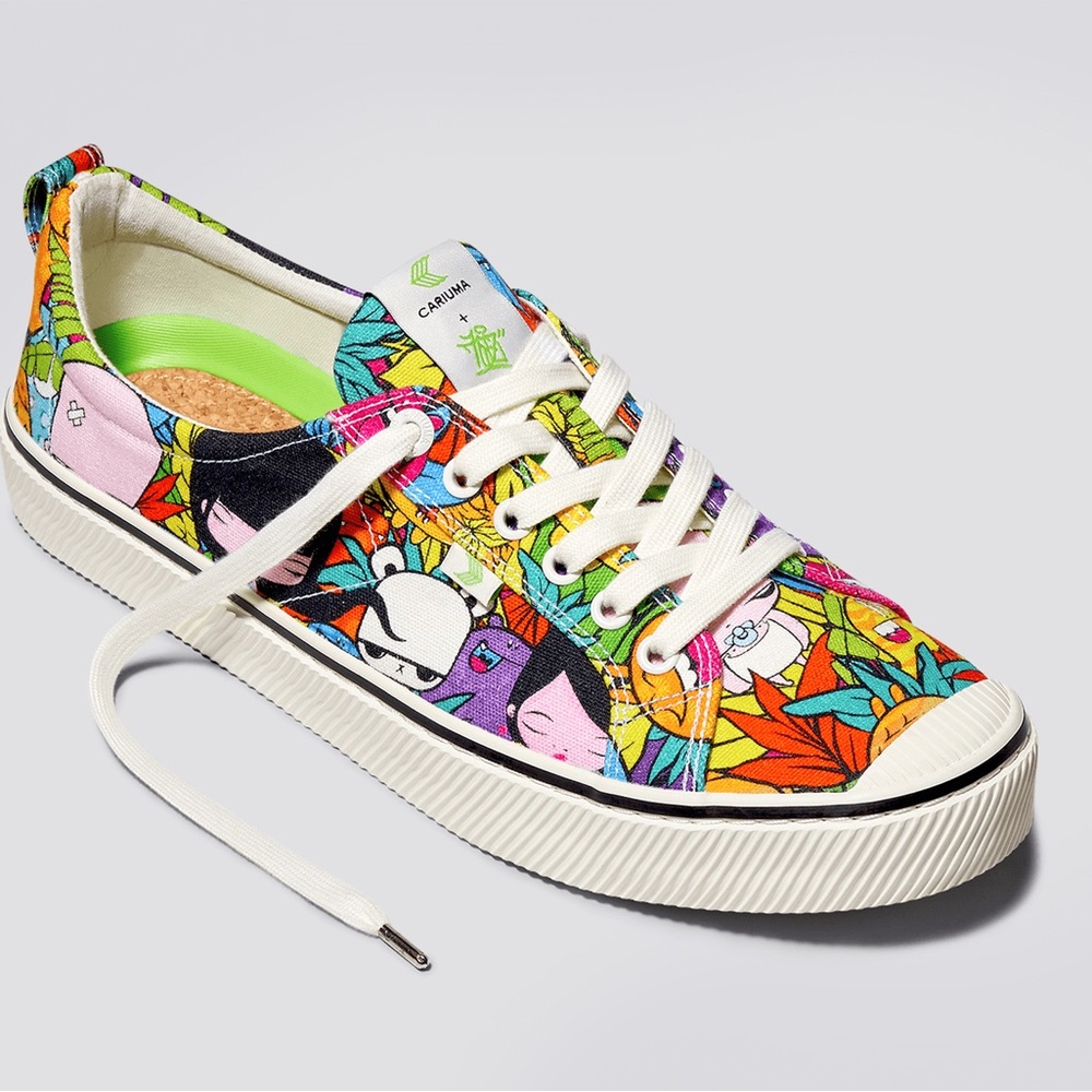 Cariuma OCA Low-Top Toz Canvas Sneaker | Size W5 | Rainbow/multicolored 🌈